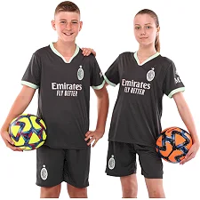Футбольна форма дитяча із символікою клубу AC MILAN резервна 2025 SP-SPORT CO-4747 20-28 (Темно-сірий)