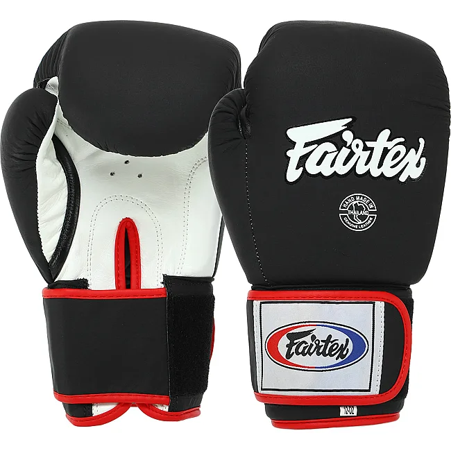 Перчатки для бокса кожаные FAIRTEX F-8577 MATT 12-14унций (Черный-белый)
