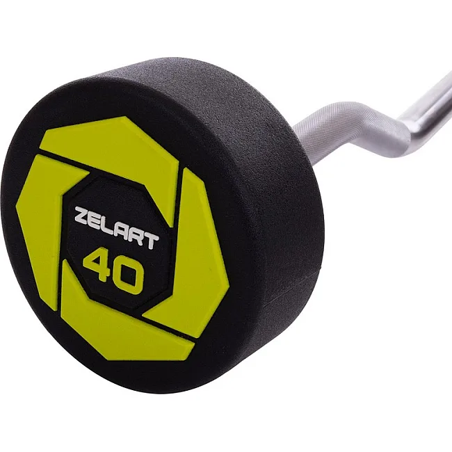 Штанга неразборная с фиксированным весом изогнутая полиуретановая ZELART

 TA-2690-40 длина-111см 40кг
