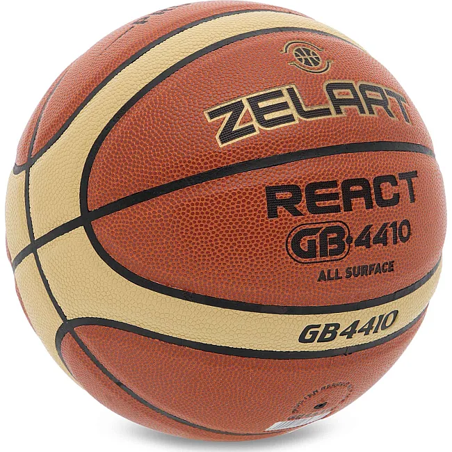 Баскетбольний м'яч
 ZELART
 REACT GB4410
 6 (Коричнево-жовтий)