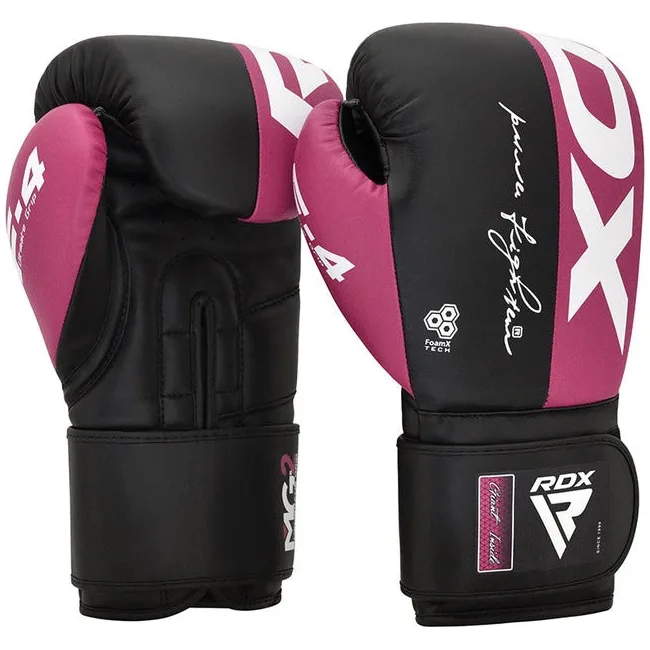 Боксерські рукавиці RDX REX F4 PINK/BLACK (капа в комплекті)