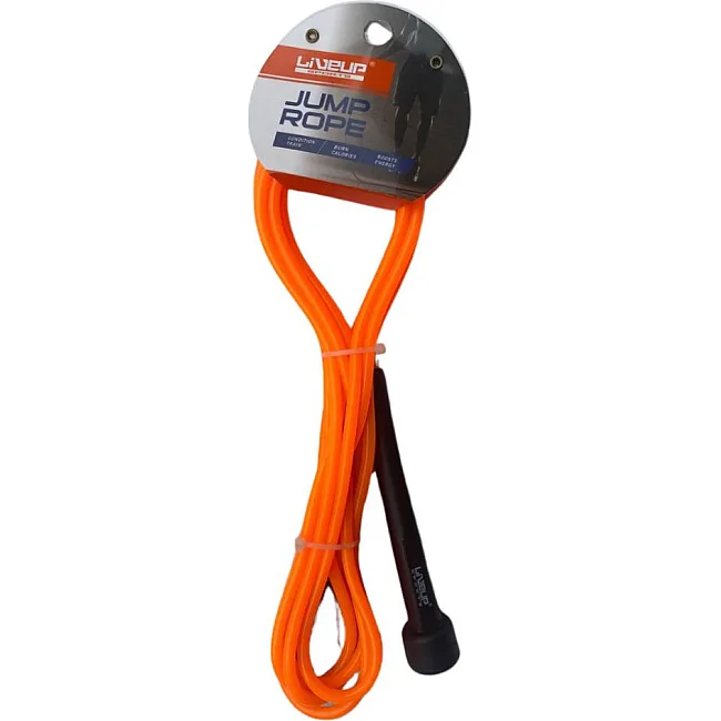 Скакалка LiveUp JUMP ROPE чорний, помаранчевий 275x0,5 см