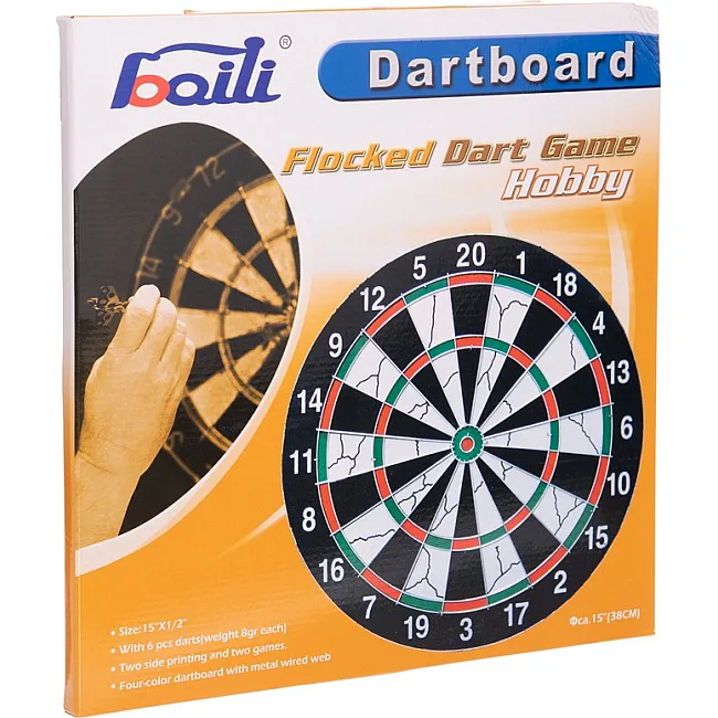 Дартс из Флока Flocked 6 дротиков и мишень BAILI
 BL-15115 15