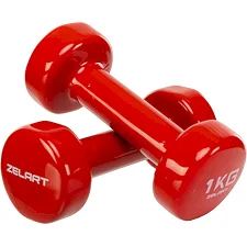 Гантели для фитнеса виниловые ZELART Beauty TA-5225-1 2шт 1кг (Красный)
