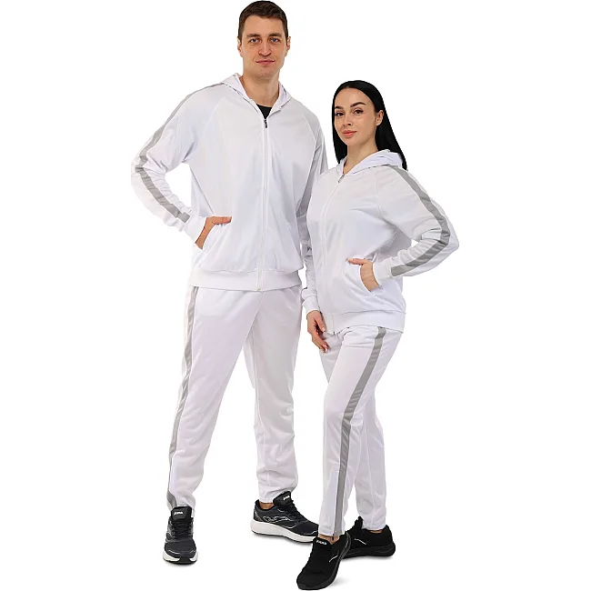 Спортивный костюм кофта на молнии и брюки LIDONG LD-6811 (Белый)