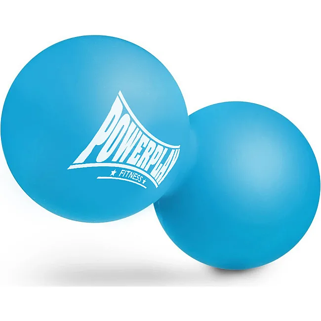 Массажный двойной мяч силиконовый PowerPlay PP-4355 Silicone Lacrosse Peanut Ball (6.3*12.6см.) Синий