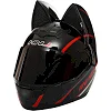 Шлем для мотоцикла интеграл Мото Кото с ушками NITRIN NEKO HNJ M-9412 (Черный-красный)