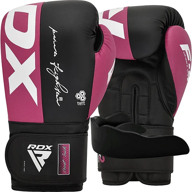 Боксерські рукавиці RDX REX F4 PINK/BLACK (капа в комплекті)