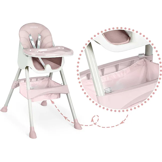 Стульчик для кормления со столиком Ricokids Milo 79 х 62 х 94 см - розовато-белый