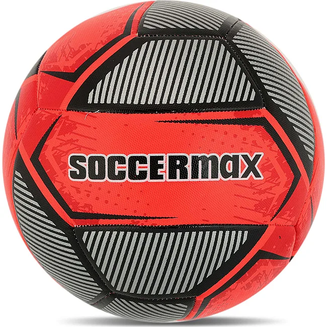 Футбольний м'яч HYBRID SOCCERMAX FB-4120 №5 PU (Червоний-чорний)