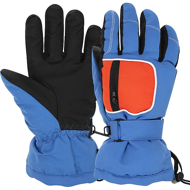 Перчатки лыжные детские зимние SP-SPORT C-7706-1 (Синий-оранжевый)