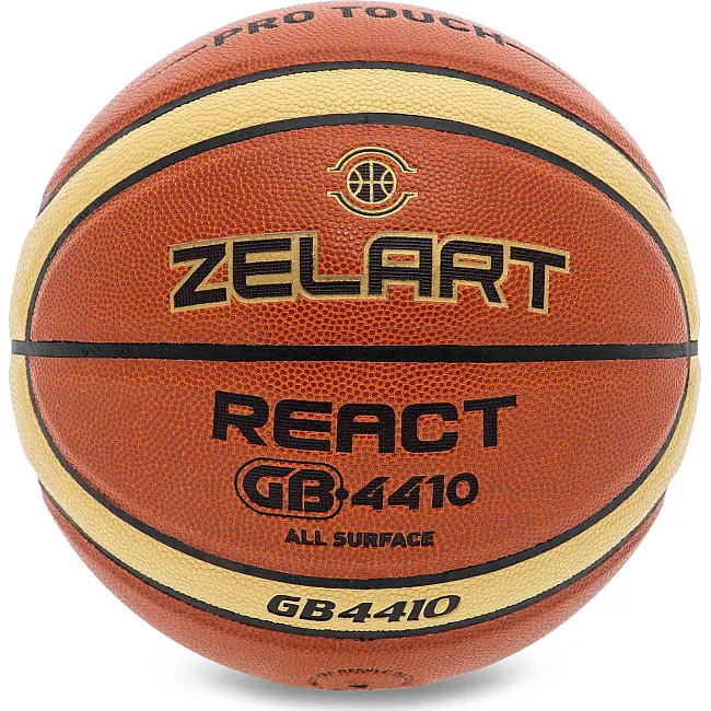 Баскетбольний м'яч
 ZELART
 REACT GB4410
 6 (Коричнево-жовтий)