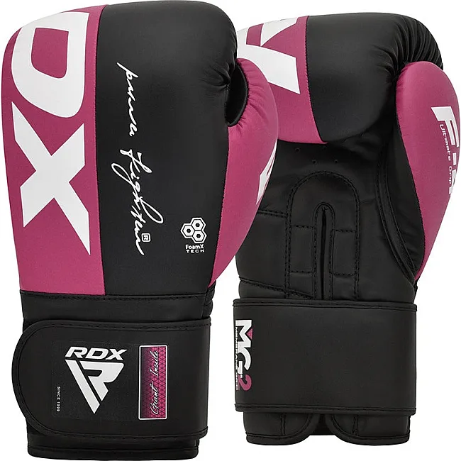 Боксерські рукавиці RDX REX F4 PINK/BLACK (капа в комплекті)