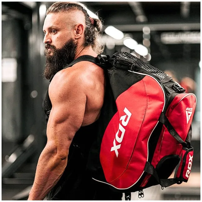 Спортивна сумка RDX R1 Duffel Bag with Backpack Straps Black/Red