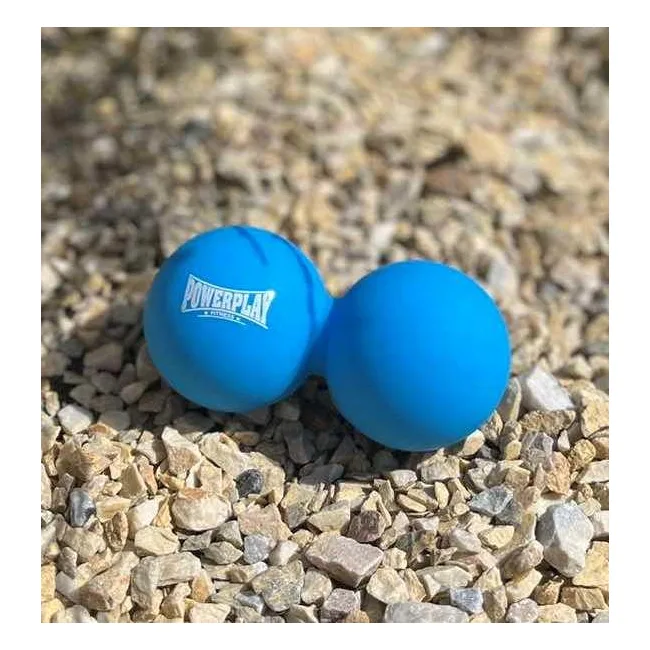 Массажный двойной мяч силиконовый PowerPlay PP-4355 Silicone Lacrosse Peanut Ball (6.3*12.6см.) Синий