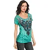 Женская футболка Sinful Feline Lace Panel Tee