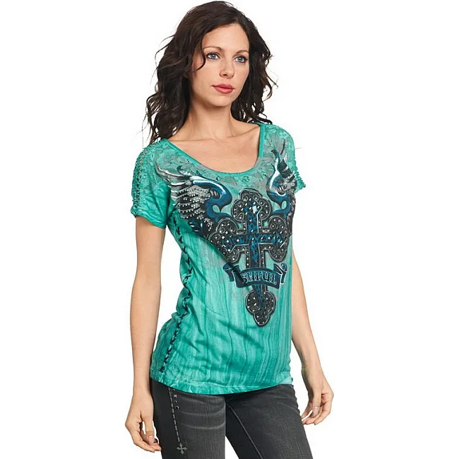 Женская футболка Sinful Feline Lace Panel Tee