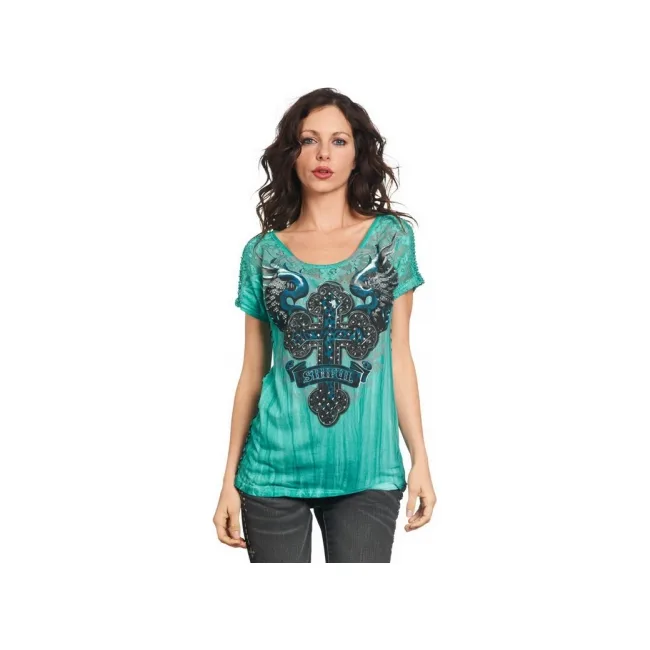Женская футболка Sinful Feline Lace Panel Tee