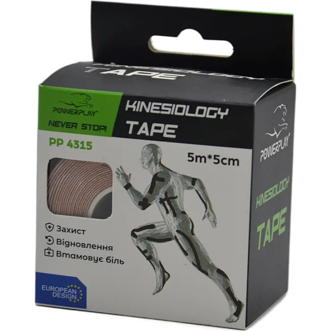 Кинезиологический тейп POWERPLAY 4315 Бежевый 5см*5м