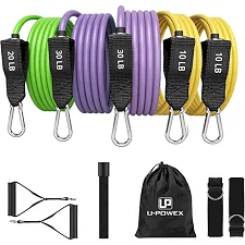 Набор трубчатых эспандеров U-POWEX Resistance bands set 5шт 100LB (до 45кг.)