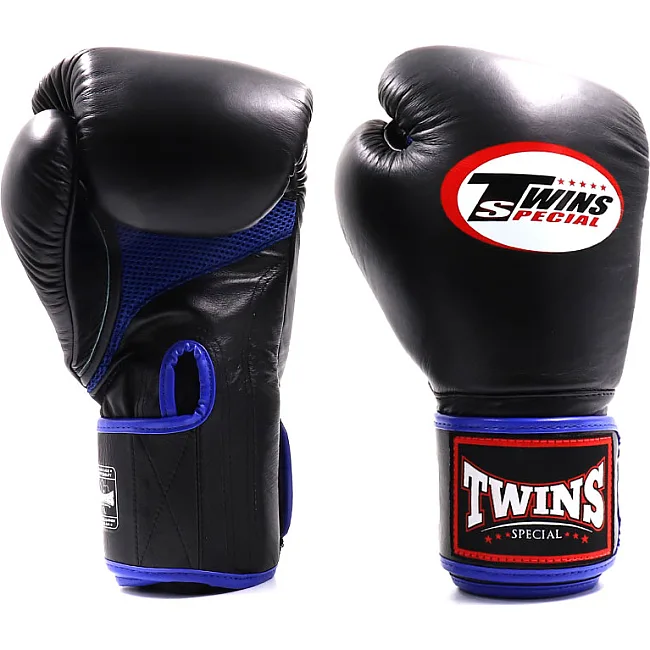 Перчатки для бокса TWINS Velcro Mesh Edition BGVLA1 Black Blue