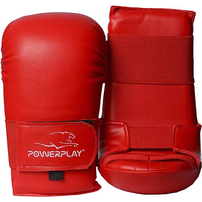 Перчатки для каратэ POWERPLAY 3027 Красные (капа в подарок)