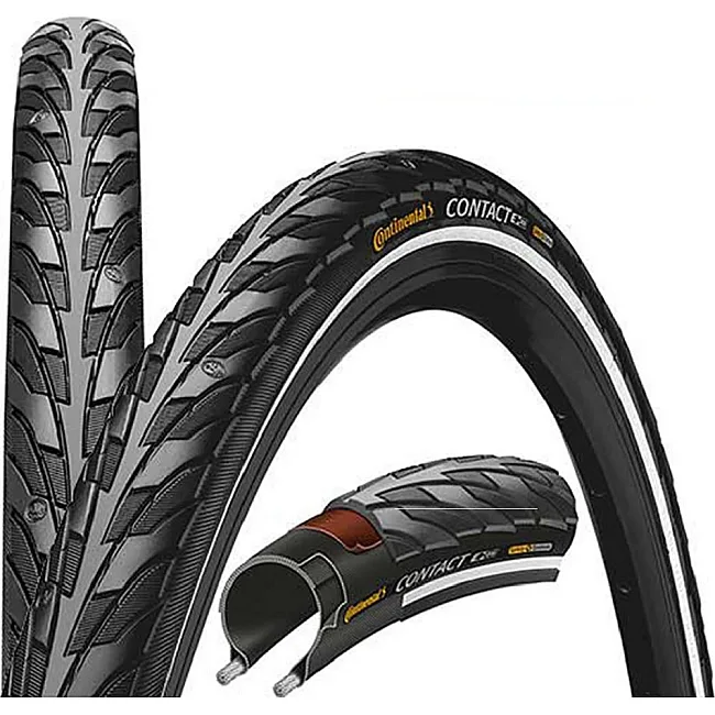 Покрышка на велосипед CONTINENTAL Contact 28" | 700 X 42C | 28 X 1.60 черная, не складная, светоотражающая