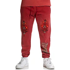 Штаны AFFLICTION Toxic Tavern Sweatpant Vtg. Red Potassium Spray