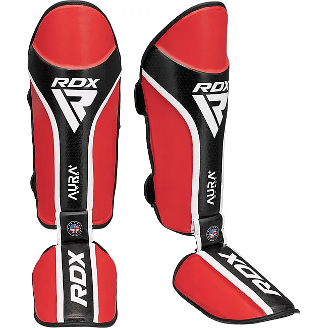 Защитные щитки для ног RDX SHIN INSTEP AURA PLUS T-17 RedBlack