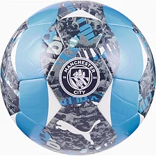Мяч футбольный Puma MCFC Prematch Ball серый, голубой