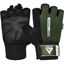 Рукавички для фітнесу RDX W1 Half Army Green
