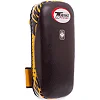 Тай-пэд ударный для Муай Тай прямой с ремнями и ручкой кожа TWINS KPL2-M 18x38x5см 1шт (Черный-желтый)