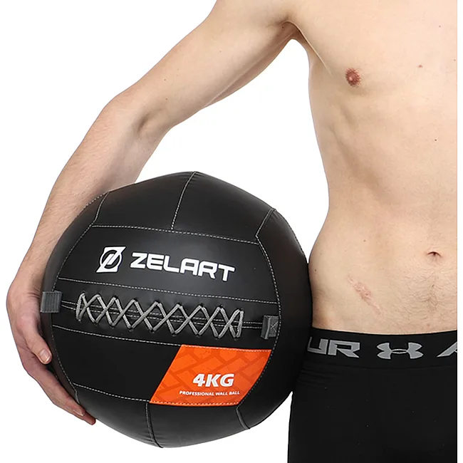 Мяч набивной медицинский для кроссфита WALL BALL ZELART
 TA-7822-4 вес-4кг