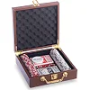 Набор для покера в кейсе из экокожи Poker game set SP-SPORT PK100L 100 фишек