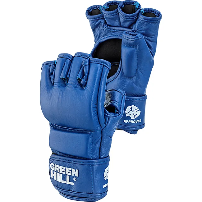 Распродажа! Перчатки для самбо Green Hill MMA-0027 с лицензией FIAS (Синий)