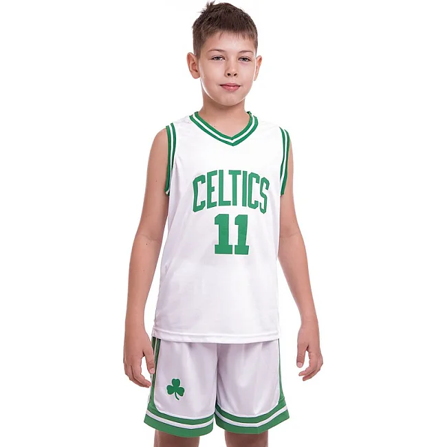 Детская баскетбольная форма NBA клуб Bton Celtics 11 BA-0967 (Белый-зеленый)