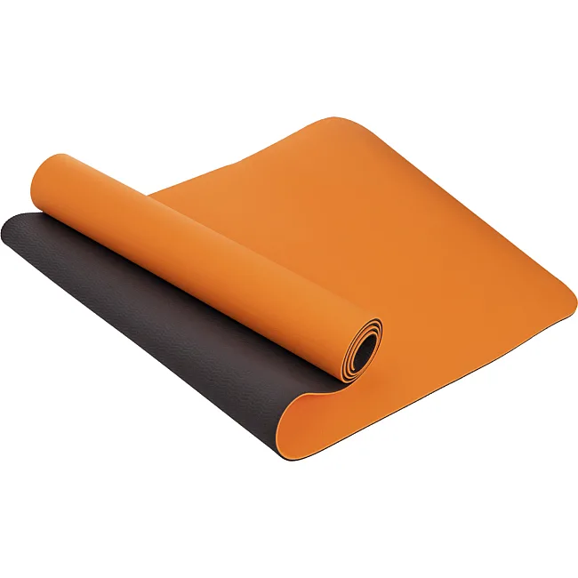 Коврик для йоги и фитнеса TPE двухслойный SP-PLANETA FI-3046 183x61x0,6см (Оранжевый-черный)