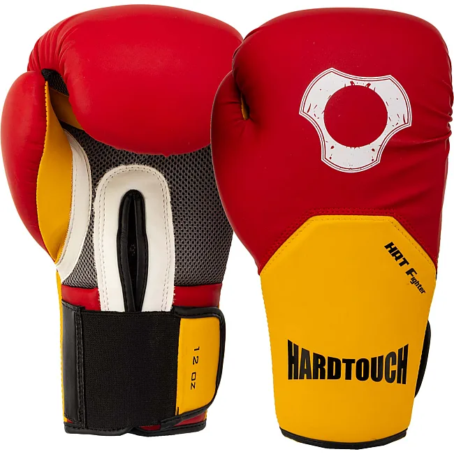 Перчатки для бокса PU HARD TOUCH BO-5242 10-12унций (Красный-желтый)