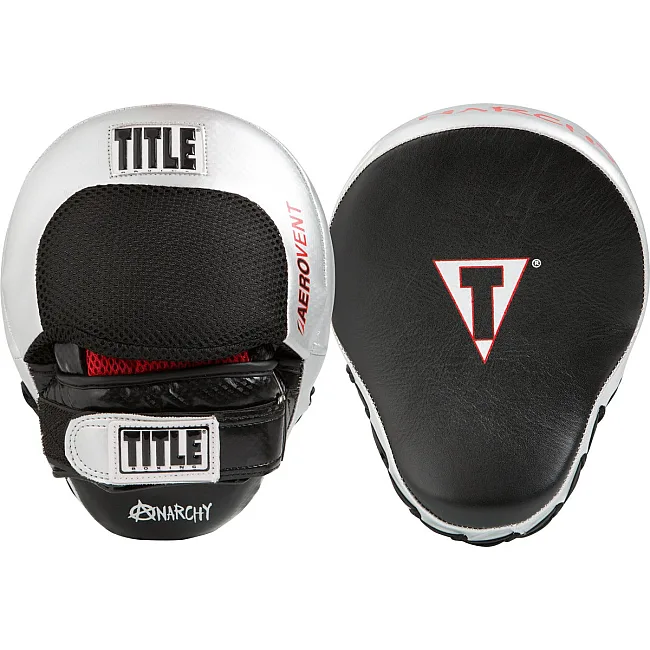Лапы боксерские TITLE Boxing Aerovent Anarchy Punch Mitts Black/Silver