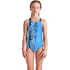 Купальник закрытый для девочек Arena PALETTE SWIMSUIT SWIM PRO BACK голубой, синий