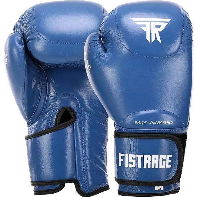 Перчатки для бокса кожаные FISTRAGE VL-4295 (Синий)