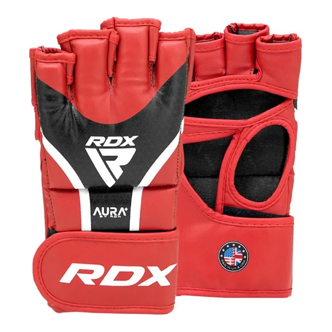 Перчатки ММА RDX AURA PLUS T-17 Red/Black (капа в комплекте)