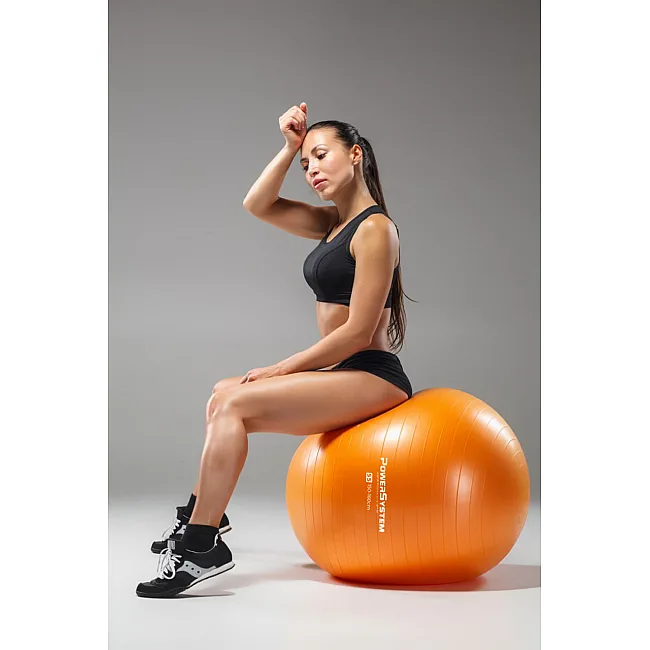 Фитнес мяч (фитбол) POWER SYSTEM PS-4013 Ø75см PRO Orange