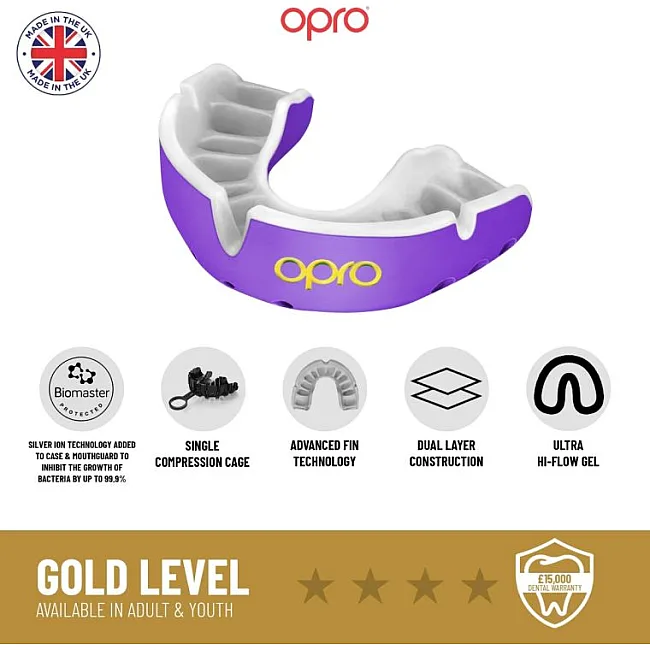Капа для бокса для детей OPRO Self-fit GEN5 Youth Gold White Gold