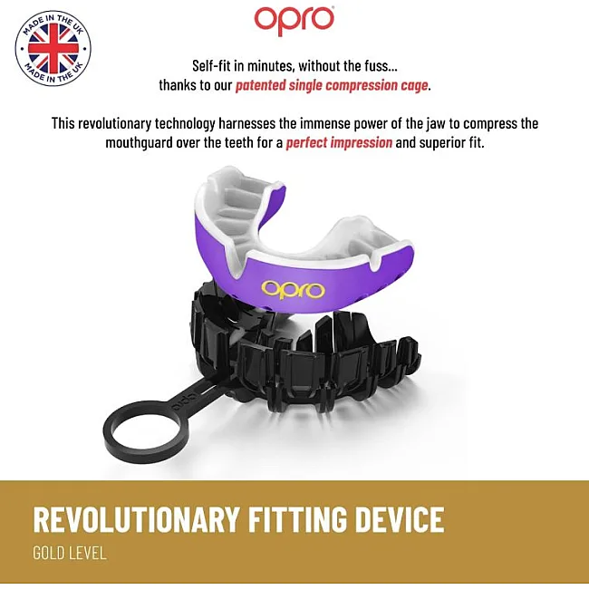 Капа для бокса для детей OPRO Self-fit GEN5 Youth Gold White Gold