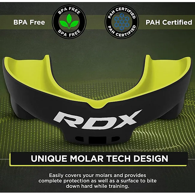 Капа для бокса RDX Gel 3D Pro Black/Green Junior