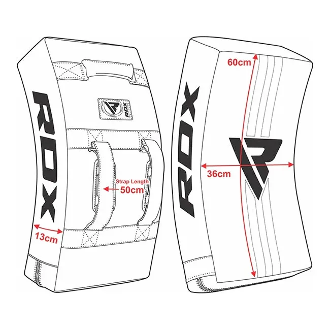Макивара RDX T1 Curved Kick Shield with Nylon Handles WhiteBlack