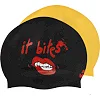 Двухсторонняя шапочка для плавания силиконовая для взрослых MADWAVE It bites reversible M055430 (Черный-золотой)