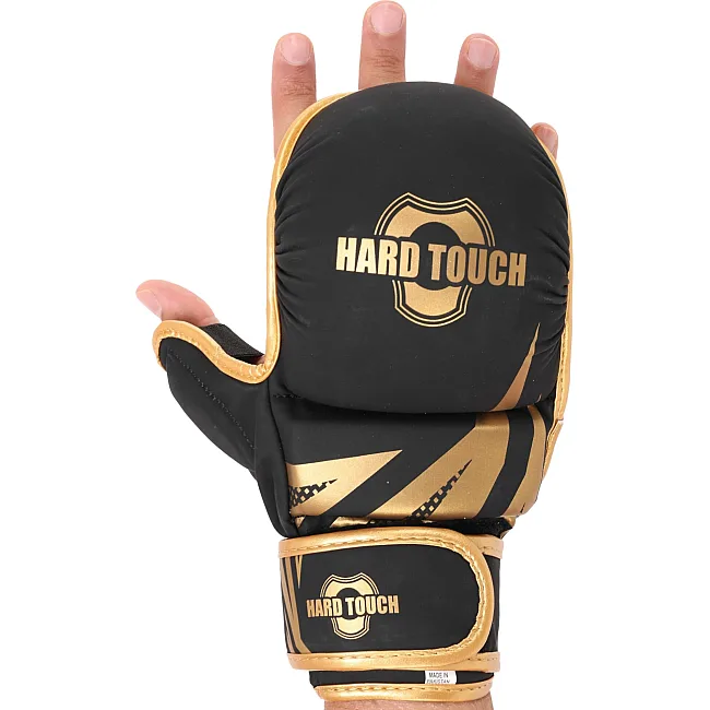 Рукавички Краби спарингові для MMA HARD TOUCH BO-00134 (Чорний-золотий)