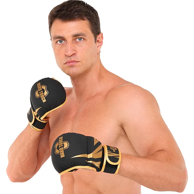 Рукавички Краби спарингові для MMA HARD TOUCH BO-00134 (Чорний-золотий)